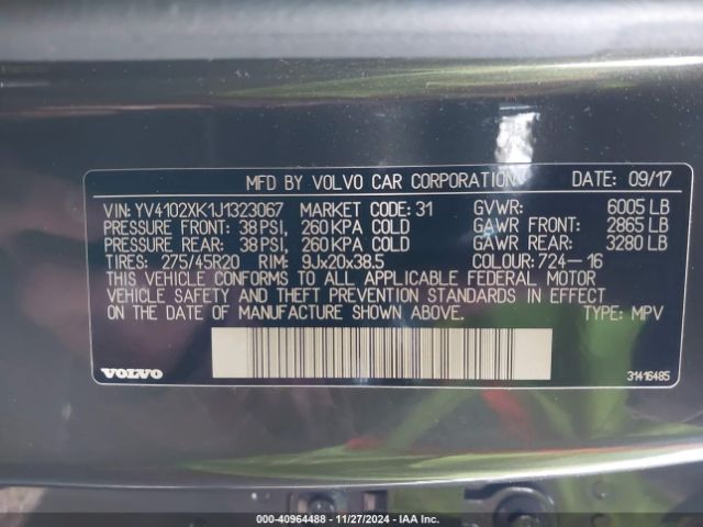 Photo 8 VIN: YV4102XK1J1323067 - VOLVO XC90 