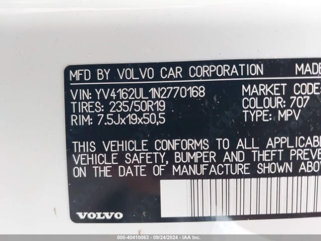 Photo 8 VIN: YV4162UL1N2770168 - VOLVO XC40 