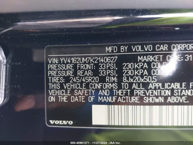 Photo 8 VIN: YV4162UM7K2140627 - VOLVO XC40 