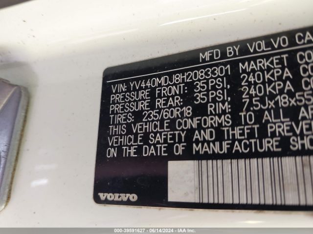 Photo 8 VIN: YV440MDJ8H2083301 - VOLVO XC60 