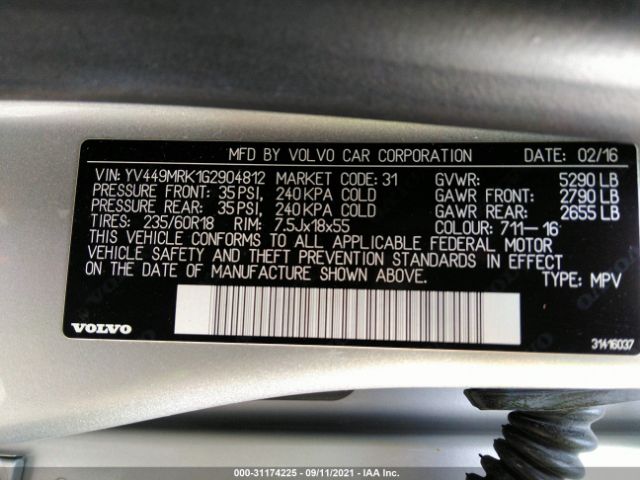 Photo 8 VIN: YV449MRK1G2904812 - VOLVO XC60 