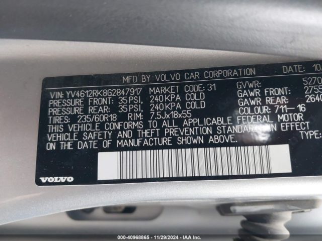 Photo 8 VIN: YV4612RK8G2847917 - VOLVO XC60 