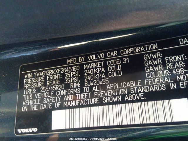 Photo 8 VIN: YV4612RKXF2645160 - VOLVO XC60 