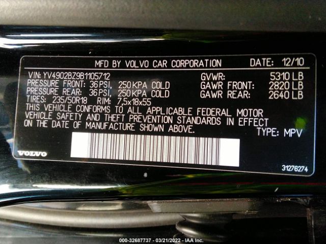 Photo 8 VIN: YV4902BZ9B1105712 - VOLVO XC70 