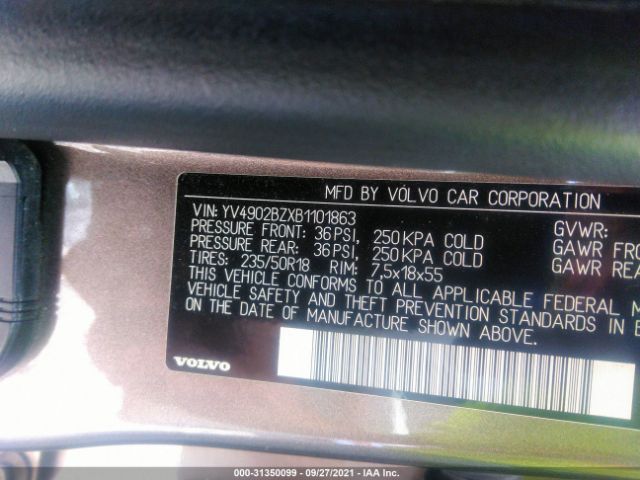 Photo 8 VIN: YV4902BZXB1101863 - VOLVO XC70 