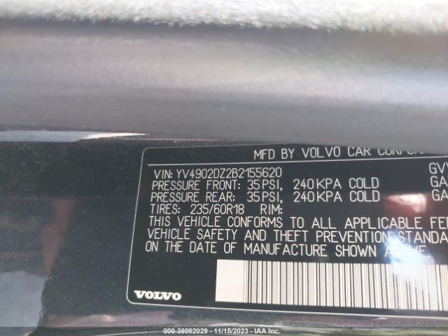 Photo 8 VIN: YV4902DZ2B2155620 - VOLVO XC60 