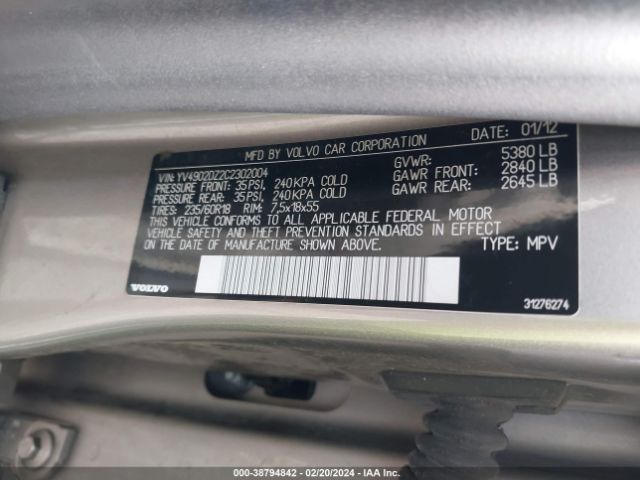 Photo 8 VIN: YV4902DZ2C2302004 - VOLVO XC60 