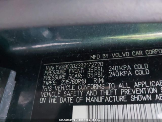 Photo 8 VIN: YV4902DZ3B2172720 - VOLVO XC60 