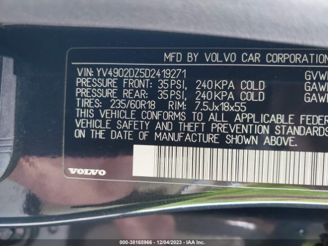 Photo 8 VIN: YV4902DZ5D2419271 - VOLVO XC60 