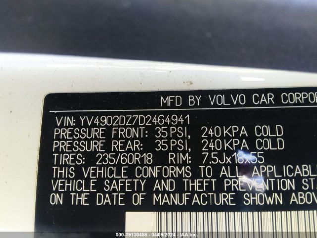 Photo 8 VIN: YV4902DZ7D2464941 - VOLVO XC60 