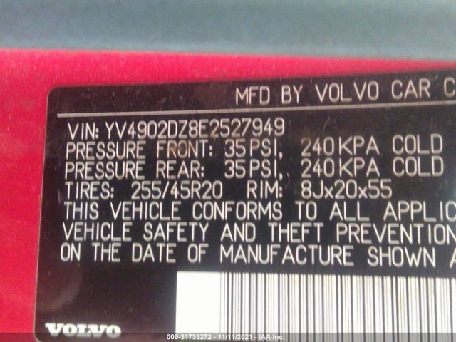 Photo 8 VIN: YV4902DZ8E2527949 - VOLVO XC60 