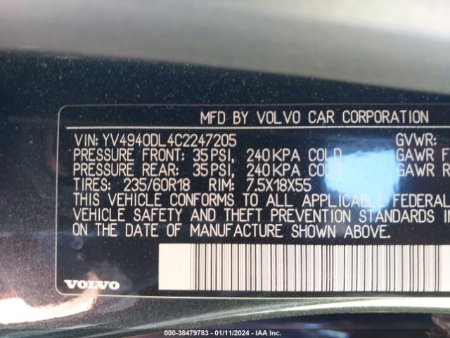 Photo 8 VIN: YV4940DL4C2247205 - VOLVO XC60 