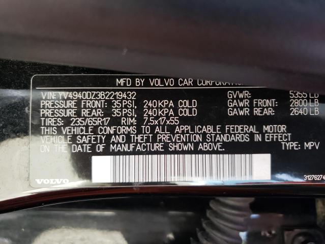 Photo 11 VIN: YV4940DZ3B2219432 - VOLVO XC60 