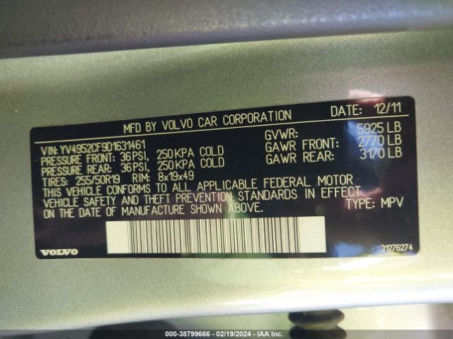 Photo 8 VIN: YV4952CF9D1631461 - VOLVO XC90 