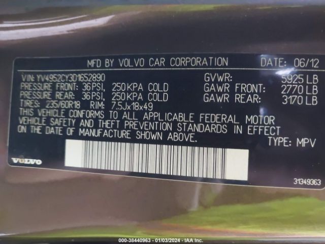 Photo 8 VIN: YV4952CY3D1652890 - VOLVO XC90 