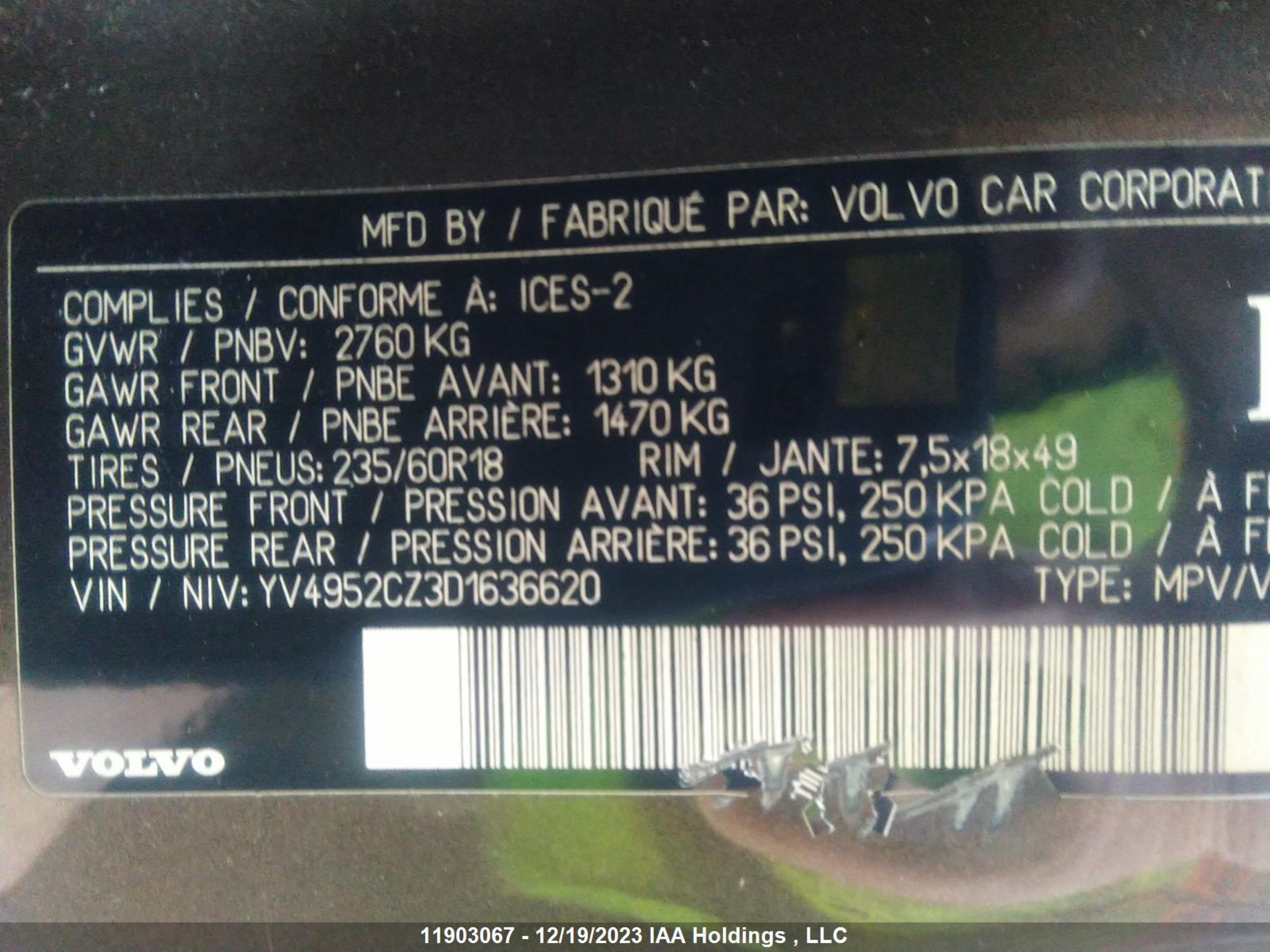 Photo 8 VIN: YV4952CZ3D1636620 - VOLVO XC90 