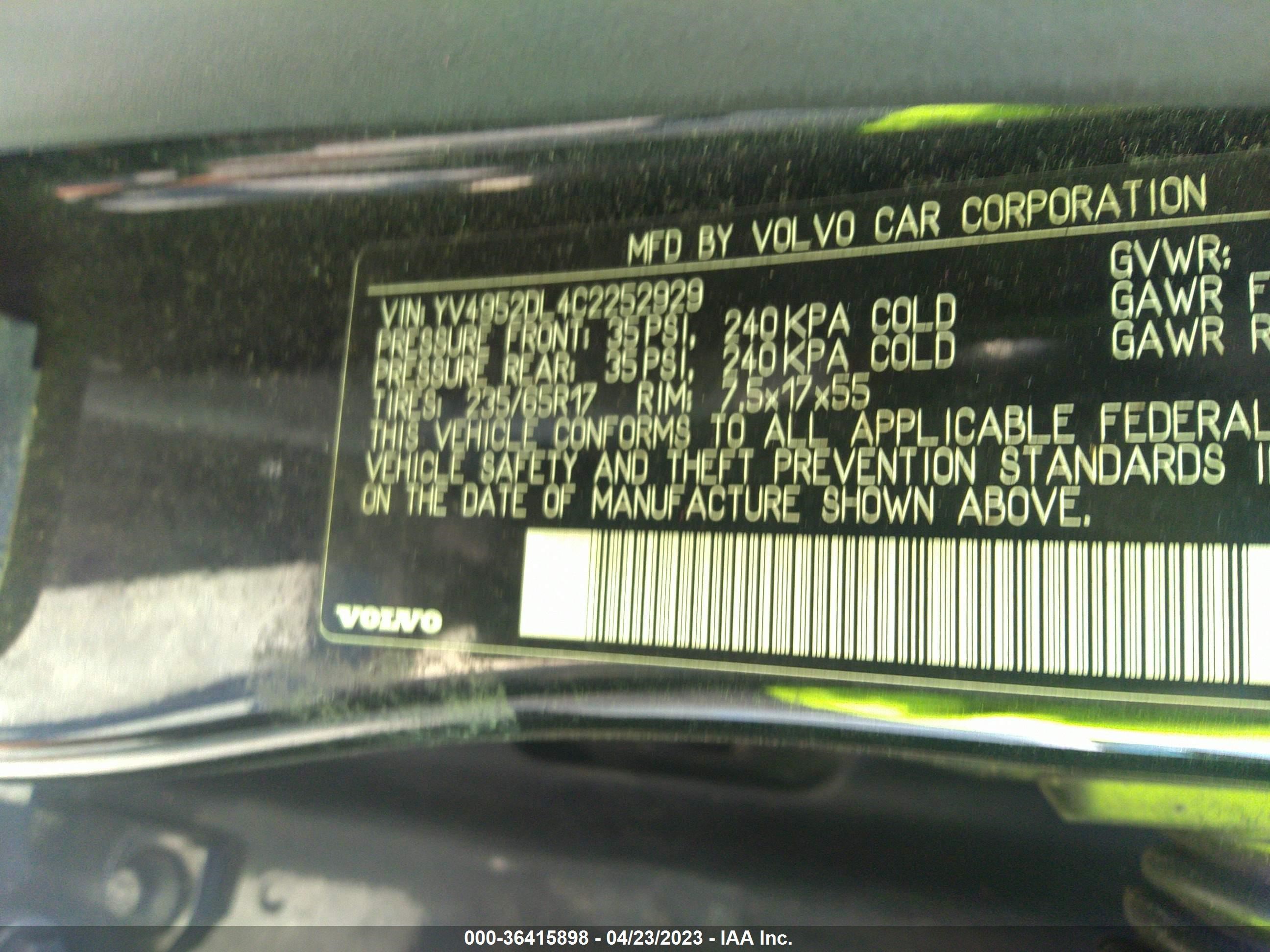 Photo 8 VIN: YV4952DL4C2252929 - VOLVO XC60 