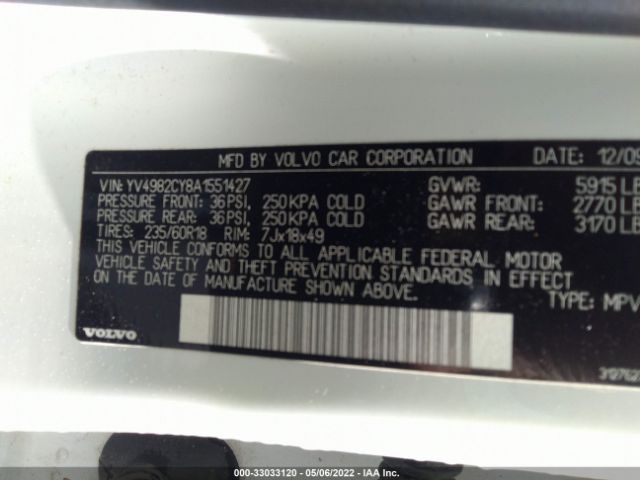 Photo 8 VIN: YV4982CY8A1551427 - VOLVO XC90 