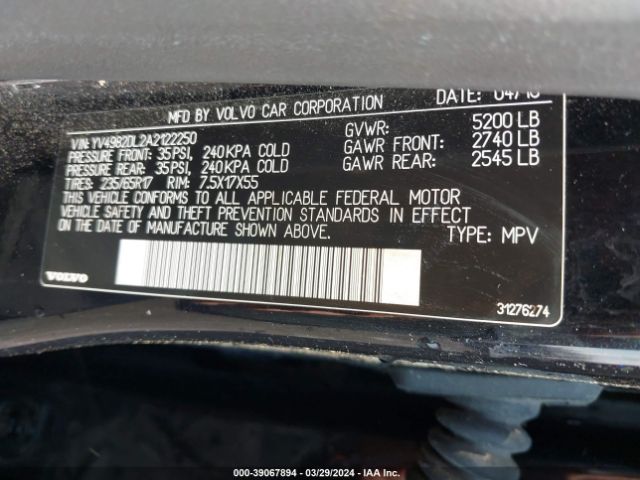 Photo 8 VIN: YV4982DL2A2122250 - VOLVO XC60 