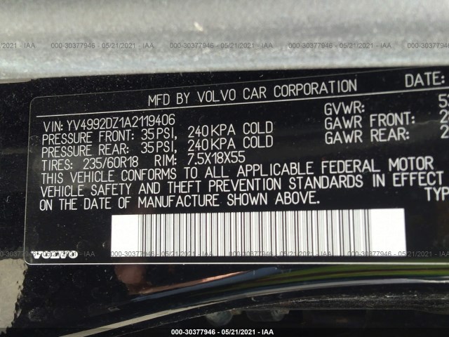 Photo 8 VIN: YV4992DZ1A2119406 - VOLVO XC60 