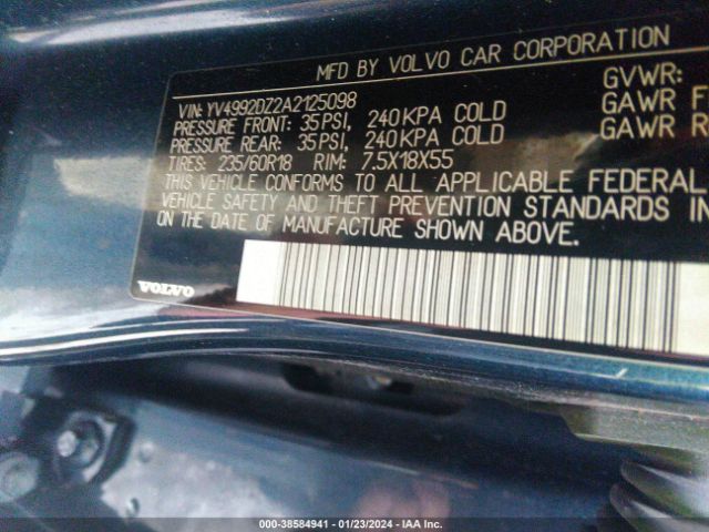 Photo 8 VIN: YV4992DZ2A2125098 - VOLVO XC60 