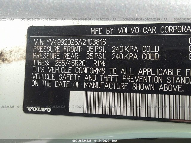 Photo 8 VIN: YV4992DZ6A2103816 - VOLVO XC60 