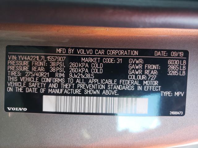 Photo 9 VIN: YV4A221L7L1557907 - VOLVO XC90 T6 IN 