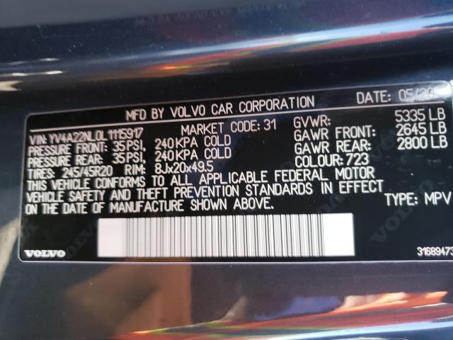 Photo 9 VIN: YV4A22NL0L1115917 - VOLVO V90 CROSS 