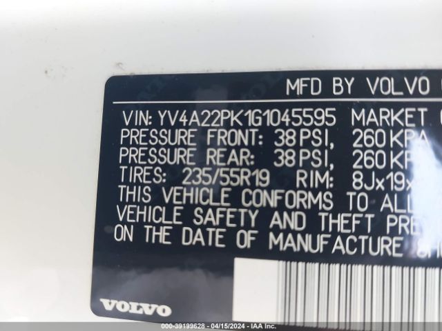 Photo 8 VIN: YV4A22PK1G1045595 - VOLVO XC90 