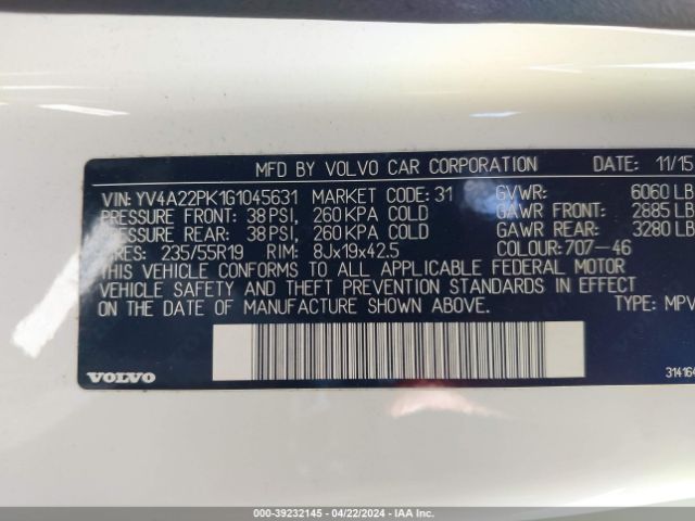 Photo 8 VIN: YV4A22PK1G1045631 - VOLVO XC90 T6 