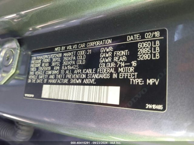 Photo 8 VIN: YV4A22PK1J1372408 - VOLVO XC90 