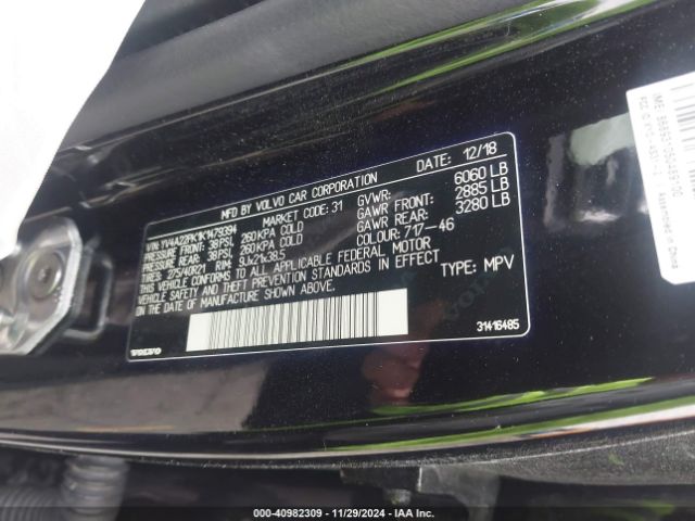 Photo 8 VIN: YV4A22PK1K1479394 - VOLVO XC90 