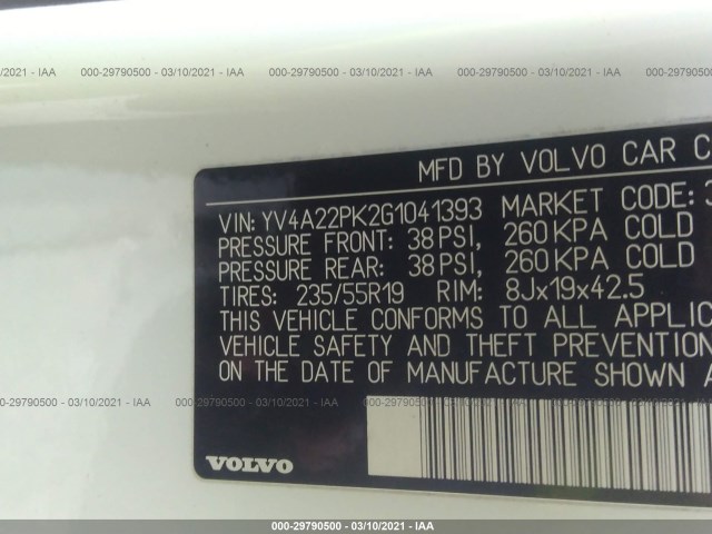 Photo 8 VIN: YV4A22PK2G1041393 - VOLVO XC90 