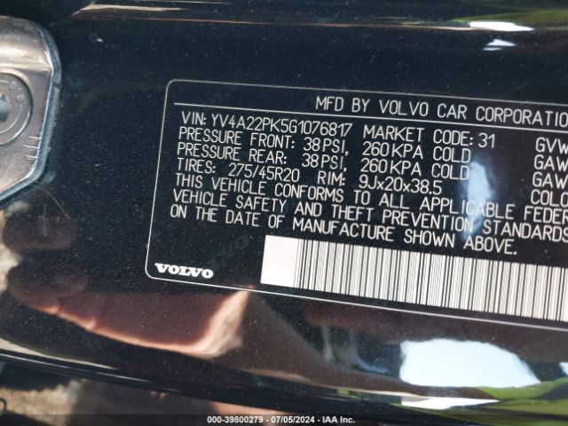 Photo 8 VIN: YV4A22PK5G1076817 - VOLVO XC90 