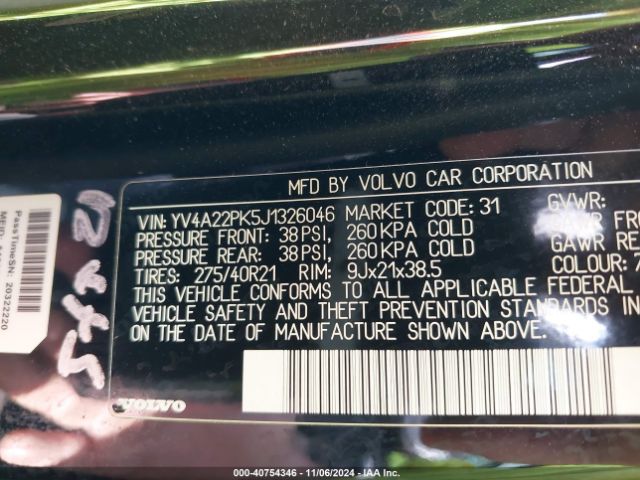 Photo 8 VIN: YV4A22PK5J1326046 - VOLVO XC90 