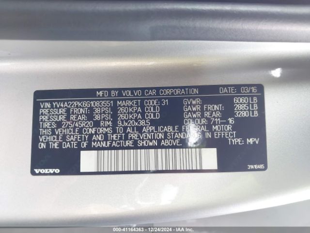 Photo 8 VIN: YV4A22PK6G1083551 - VOLVO XC90 