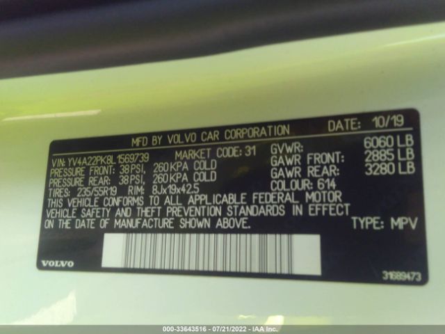 Photo 8 VIN: YV4A22PK8L1569739 - VOLVO XC90 