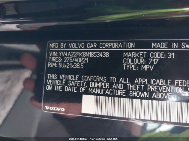 Photo 8 VIN: YV4A22PK8N1853438 - VOLVO XC90 