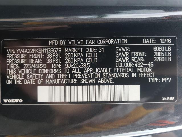 Photo 13 VIN: YV4A22PK9H1136678 - VOLVO XC90 T6 