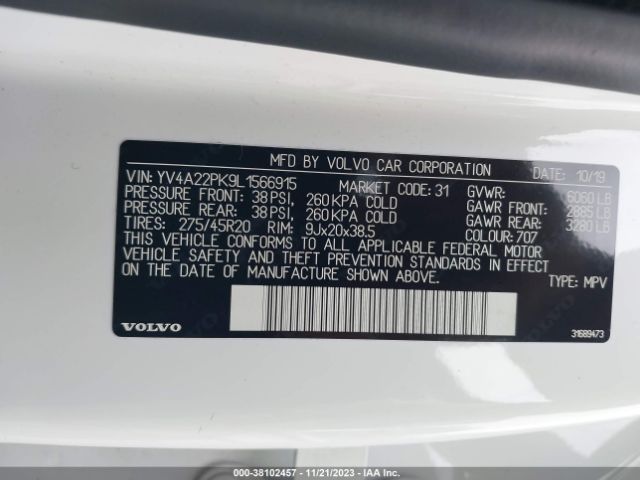 Photo 8 VIN: YV4A22PK9L1566915 - VOLVO XC90 