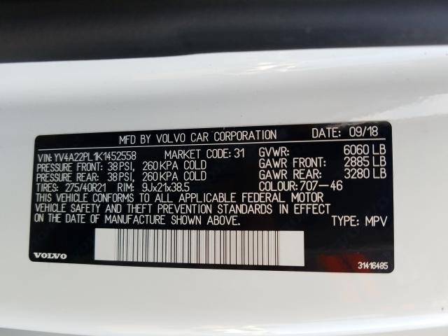 Photo 9 VIN: YV4A22PL1K1452558 - VOLVO XC90 T6 IN 