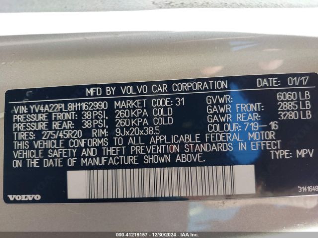 Photo 8 VIN: YV4A22PL8H1162990 - VOLVO XC90 