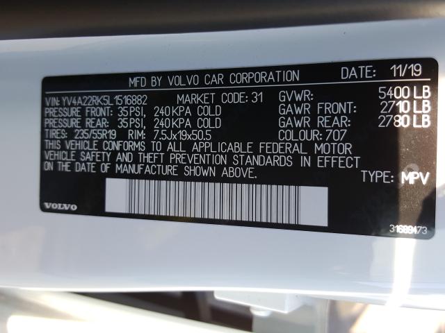 Photo 9 VIN: YV4A22RK5L1516882 - VOLVO XC60 T6 MO 