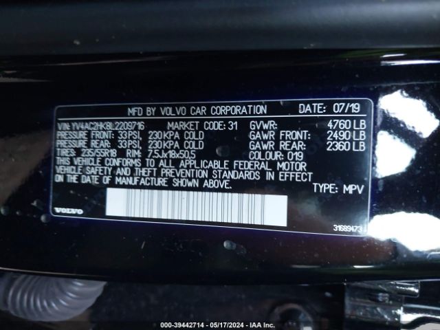 Photo 8 VIN: YV4AC2HK8L2209716 - VOLVO XC40 