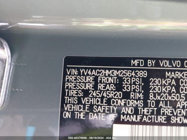 Photo 8 VIN: YV4AC2HM3M2564389 - VOLVO XC40 