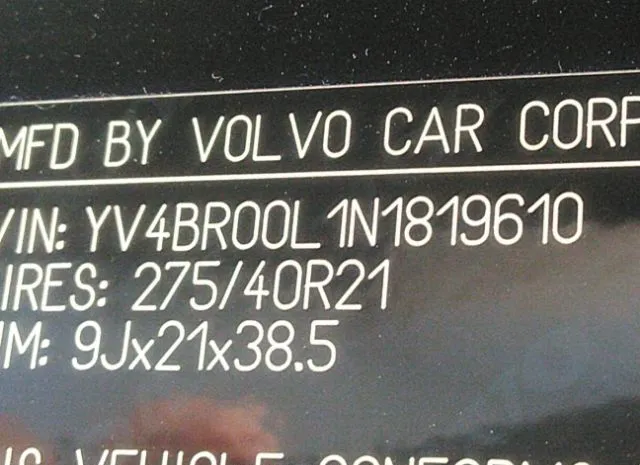 Photo 8 VIN: YV4BR00L1N1819610 - VOLVO XC90 