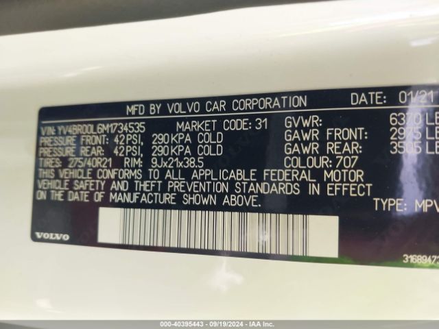 Photo 8 VIN: YV4BR00L6M1734535 - VOLVO XC90 