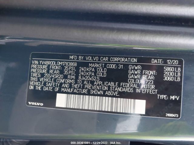 Photo 8 VIN: YV4BR0DL0M1783868 - VOLVO XC60 