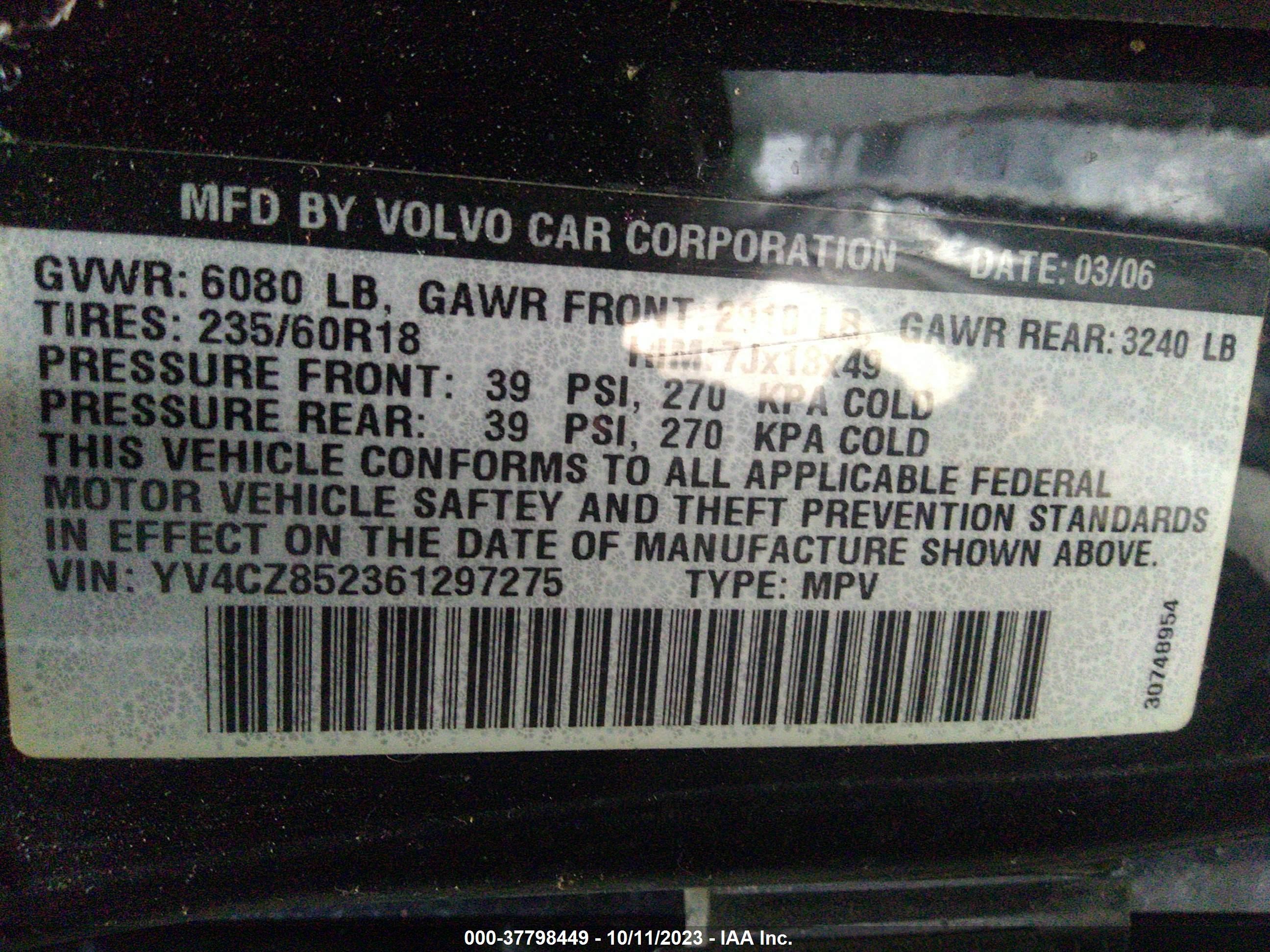 Photo 8 VIN: YV4CZ852361297275 - VOLVO XC90 