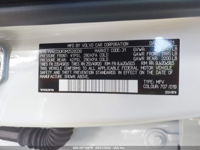 Photo 8 VIN: YV4ED3UR3M2529339 - VOLVO XC40 